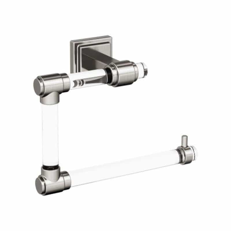 Glacio Zinc & Acrylic Wall Mounted Towel Ring - Clear / Brushed Nickel - 7 1/2" (191 Mm) Length