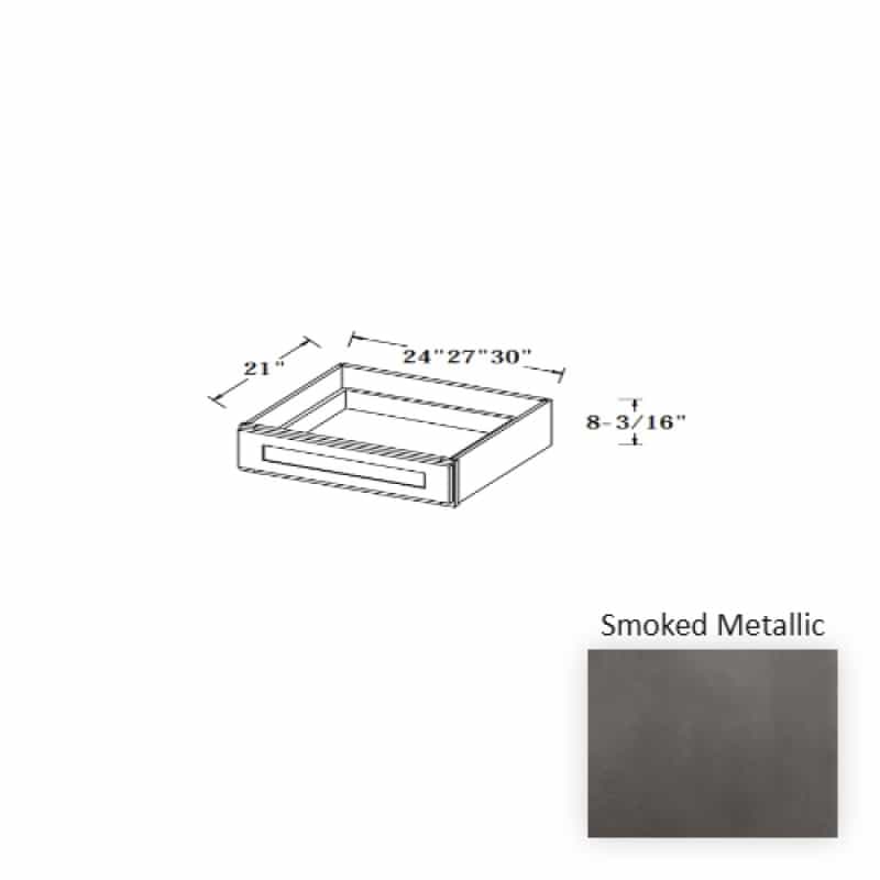 Smoked Metallic Wood Kitchen Knee Drawer - 24" X 21" X 6" - Smoked Metallic