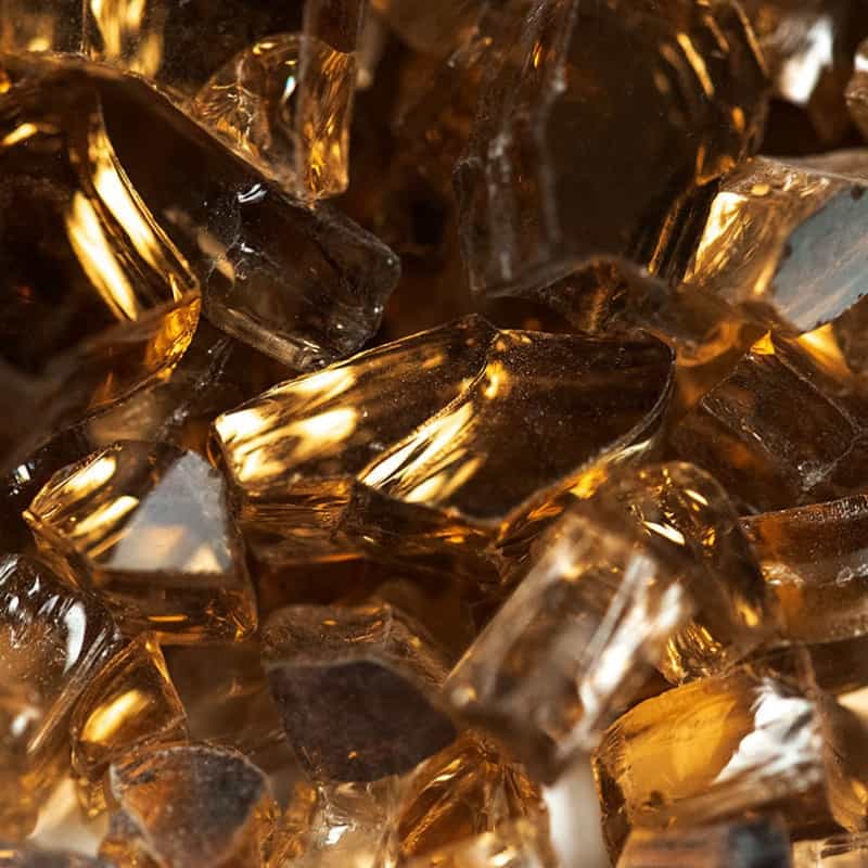 Copper Brown Glass Fire Glass - Crushed