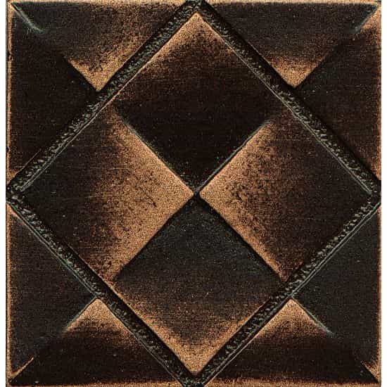 Ambiance Venetian Bronze Matrix City Metal Wall Trim - 2" X 2" Insert - Glossy