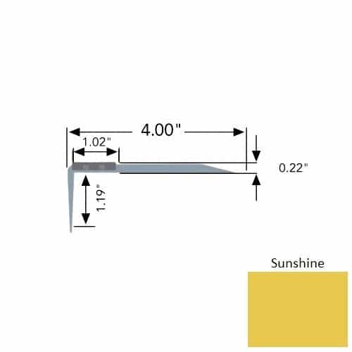 Flexterior Sunshine Odt 4" One Color Metal Stair Nosing - 4" X 36" - Aluminum