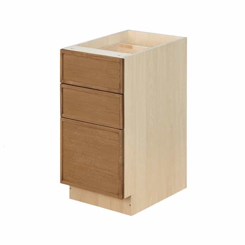 Shady Oak Slim Shaker Wood Kitchen Drawer Base Cabinet - 12" X 21" X 34 1/2" (Assembly Required) - Oak