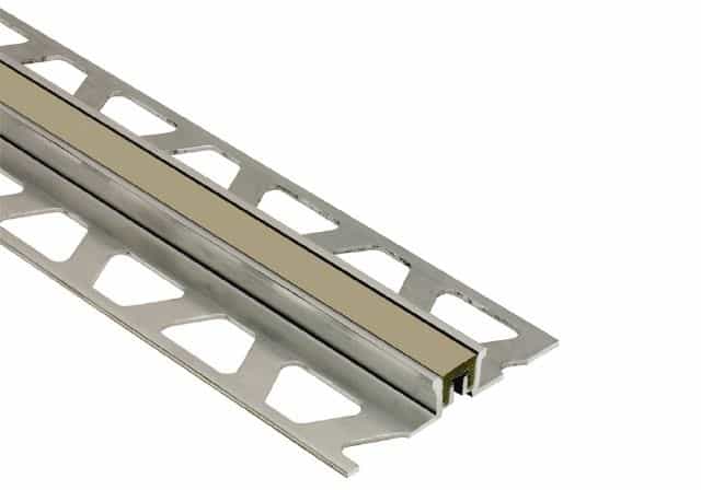 Dilex Ksn Movement Joint Metal Tile Edging Trim - Aluminum With Grey Insert