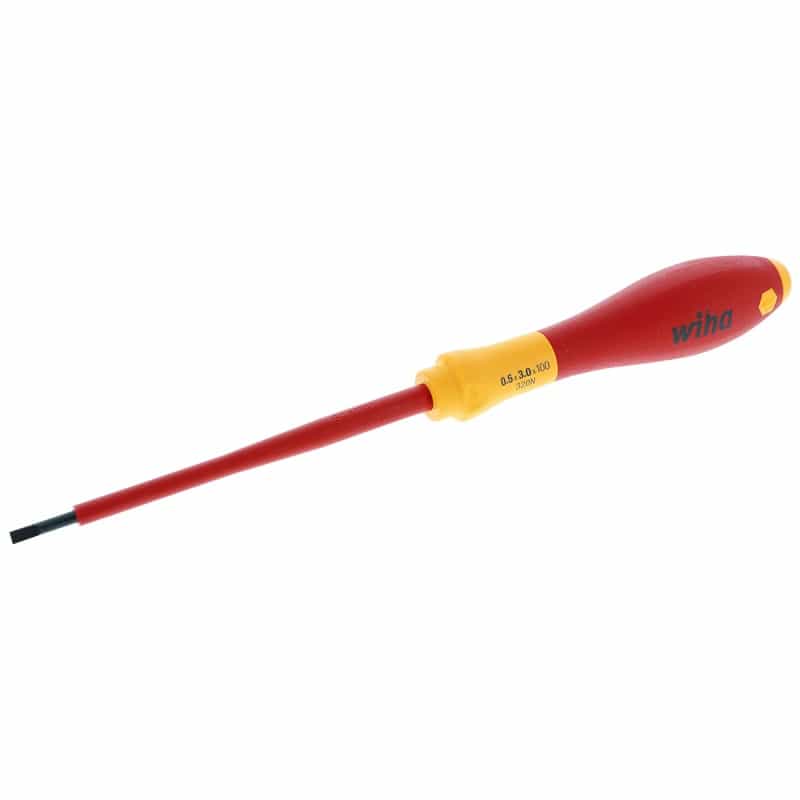 Wiha Insulated Softfinish Slotted Screwdriver – 3Mm (1/8″) X 100Mm