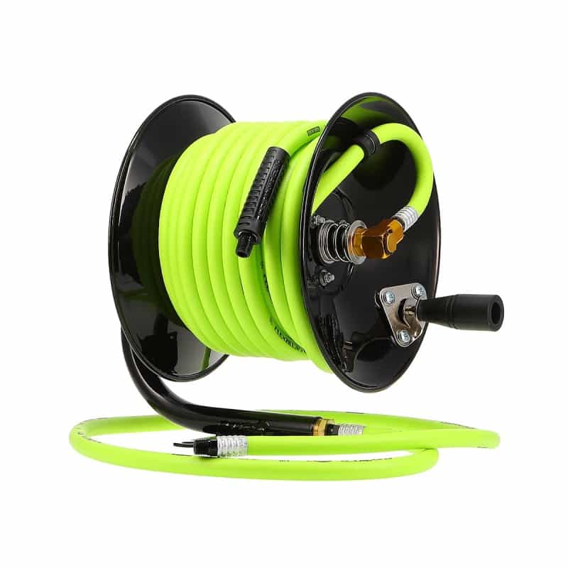 Flexzilla Manual Open Face Air Hose Reel With 3/8″ X 50′ Hose