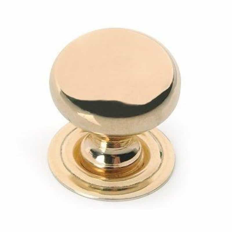 Restorers Classic Solid Brass Turned Knob With Backplate