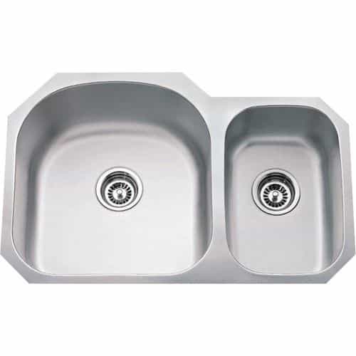 Hardware Resources 31 1/2 Inch Stainless 70/30 Double Bowl Kitchen Sink