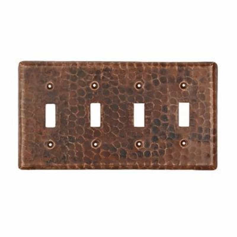 Premier Copper Copper Quadruple Toggle Switchplate