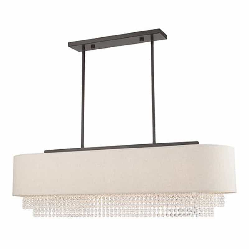 Livex Lighting Carlisle Large Linear Chandelier - Oatmeal