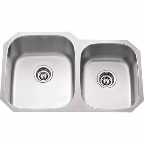 Hardware Resources 32 Inch Undermount Stainless 60/40 Double Kitchen Sink