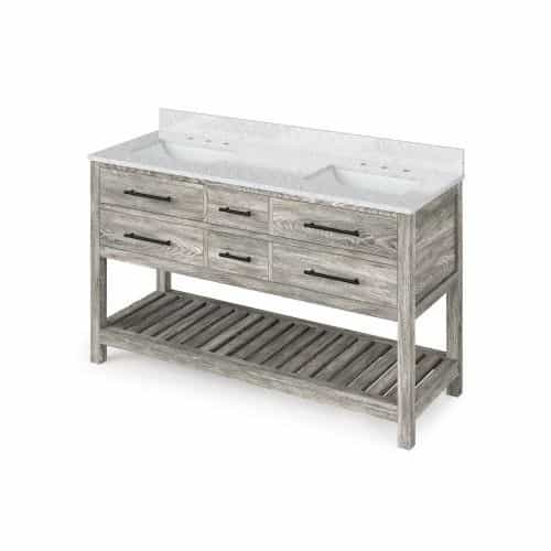 Jeffrey Alexander Weathered Grey Wavecrest Double Vanity & White Carrara Marble