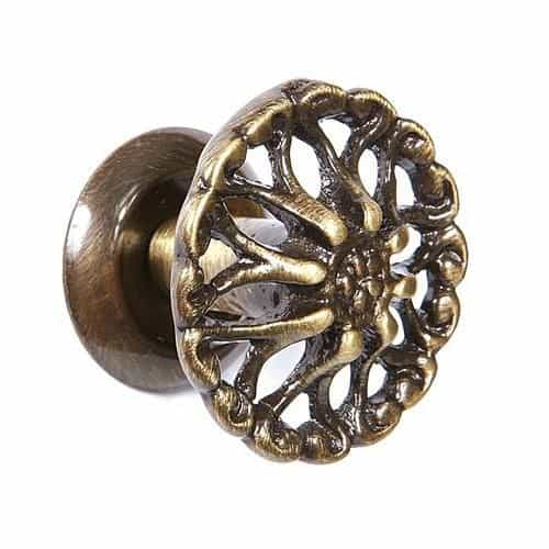 Restorers Classic Brass 1 1/4 Inch Floral Knob