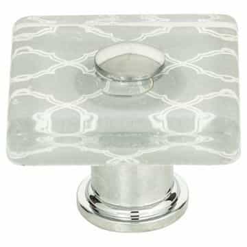 Atlas Homewares Quatrefoil Glass Square Knob