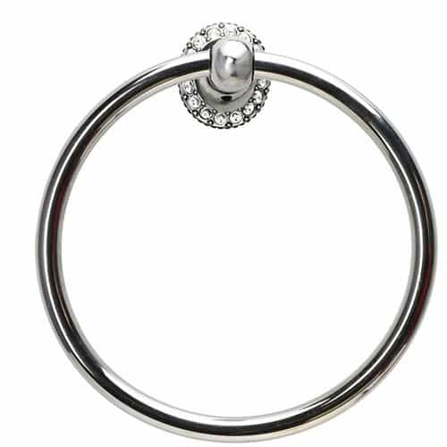 Carpe Diem Smooth Full Towel Ring - Clear Swarovski Crystals
