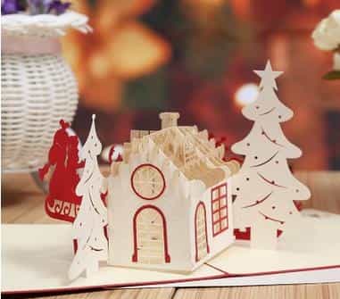 3D White Christmas Greeting Card