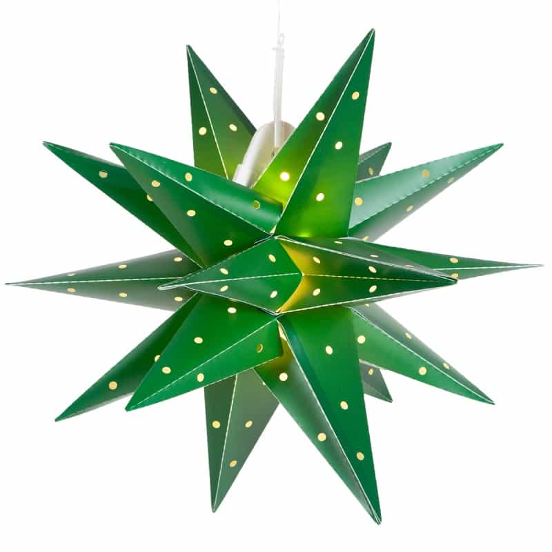 Green Aurora Superstartm Moravian Star Light, Fold-Flat, Led Lights, Outdoor Rated