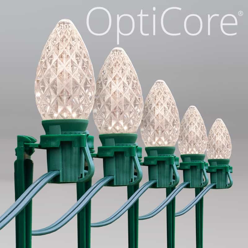C7 Warm White Opticore® Christmas Led Pathway Lights, 7.5" Stakes
