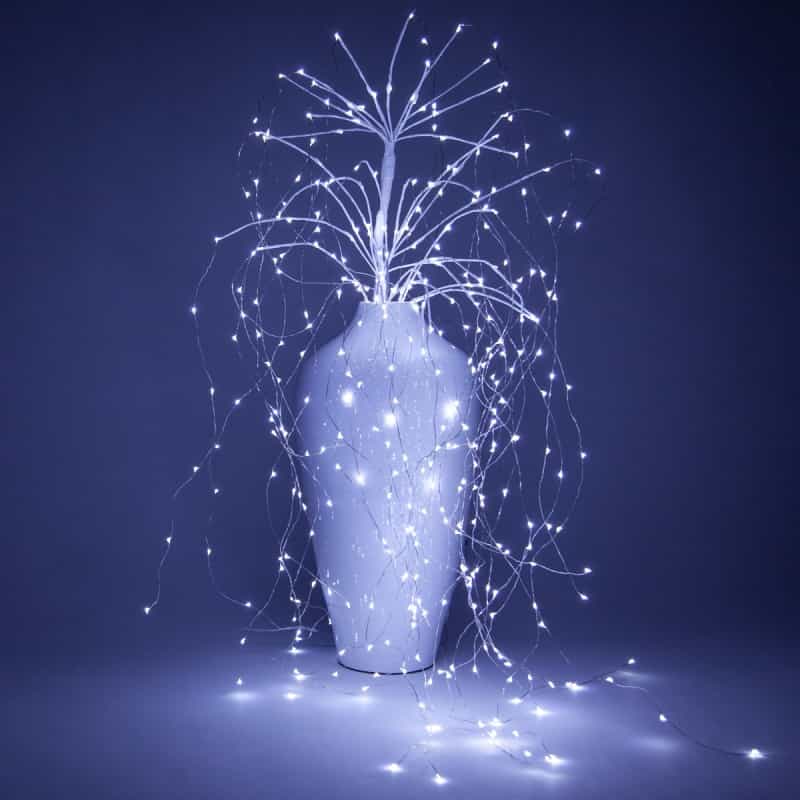 White Lighted Willow Falling Branches, Cool White Led Fairy Lights