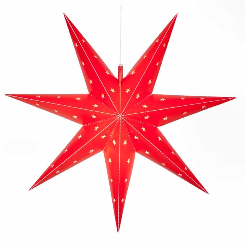 Red Aurora Superstartm 7 Point Star Light, Fold-Flat, Led Lights, Outdoor Rated