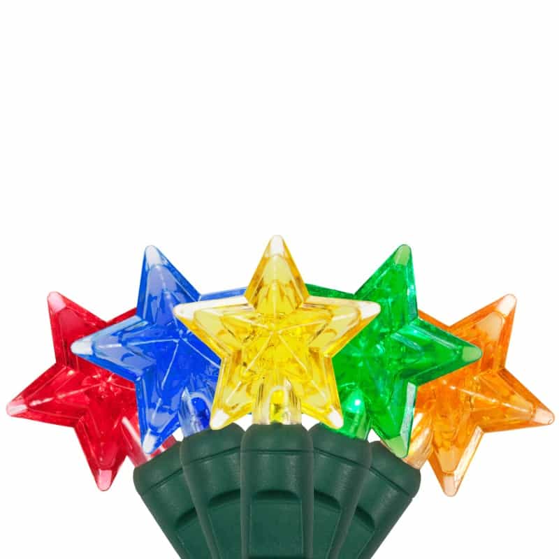 35 Multicolor Star Led Christmas Lights, 6" Spacing
