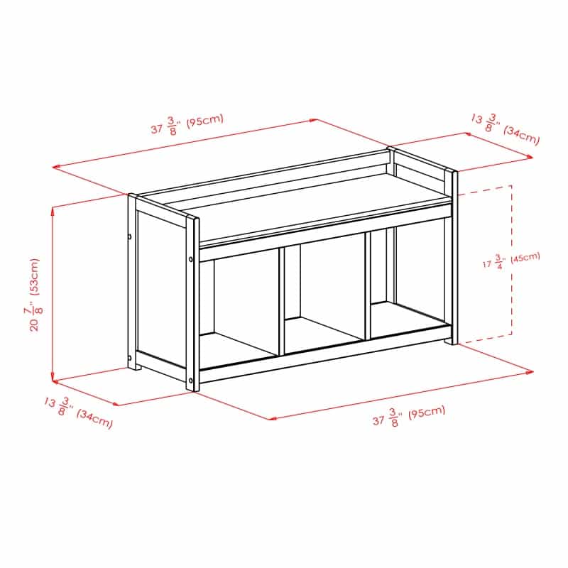 Addison Storage Bench with Seat Cushion, 37" Wide, Espresso
