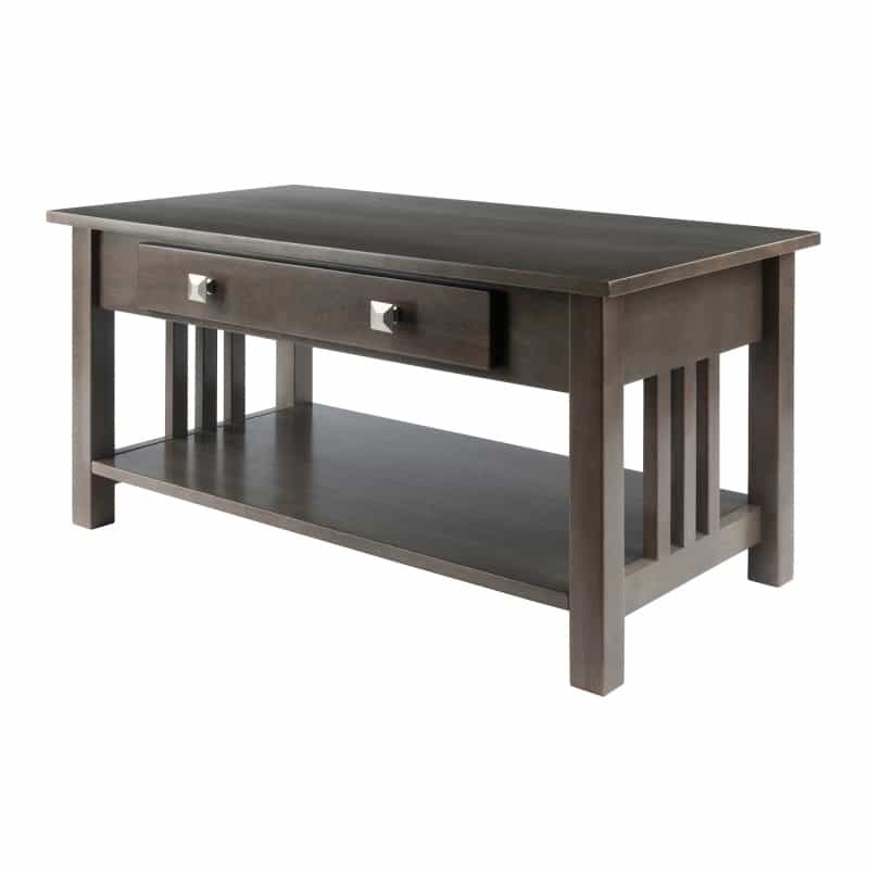 Stafford Coffee Table, 18" High, 37" Wide, Oyster Gray