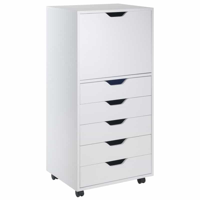Halifax 5 Drawer Storage Mobile Cabinet, White
