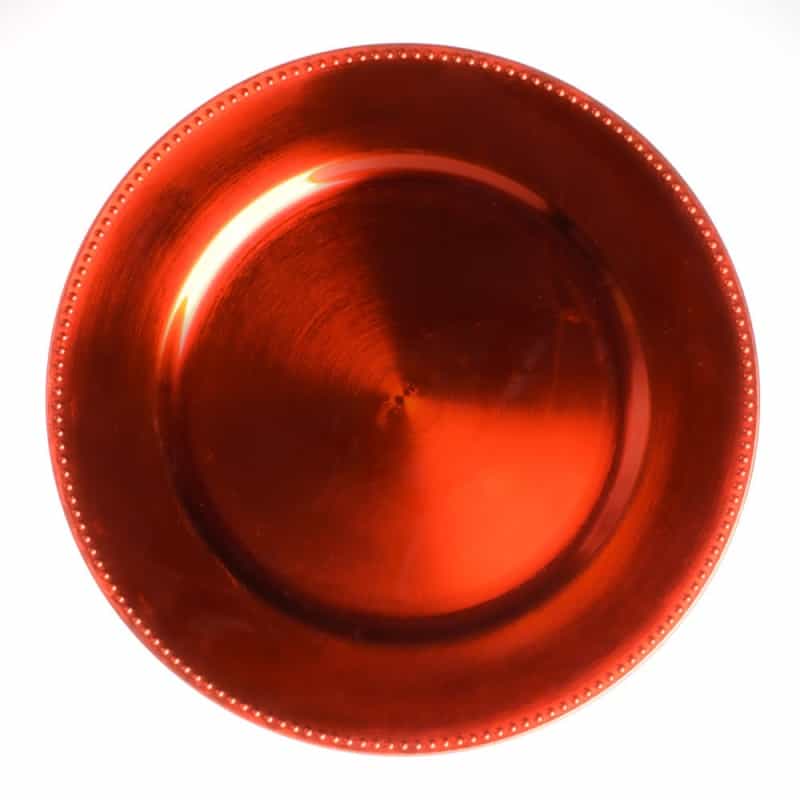 Richland Beaded Charger Plate 13" Orange Set Of 24