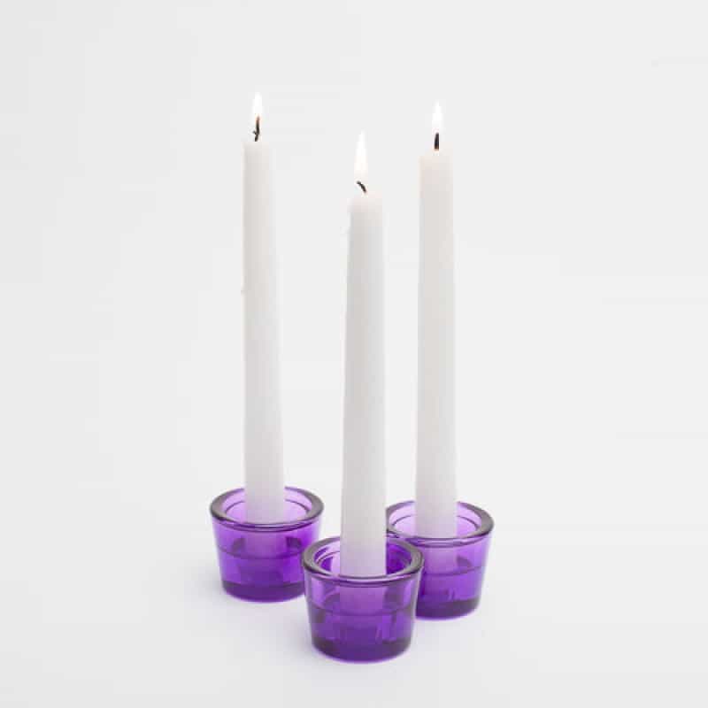 Richland Multi-Use Tealight And Taper Holder Purple Set Of 12