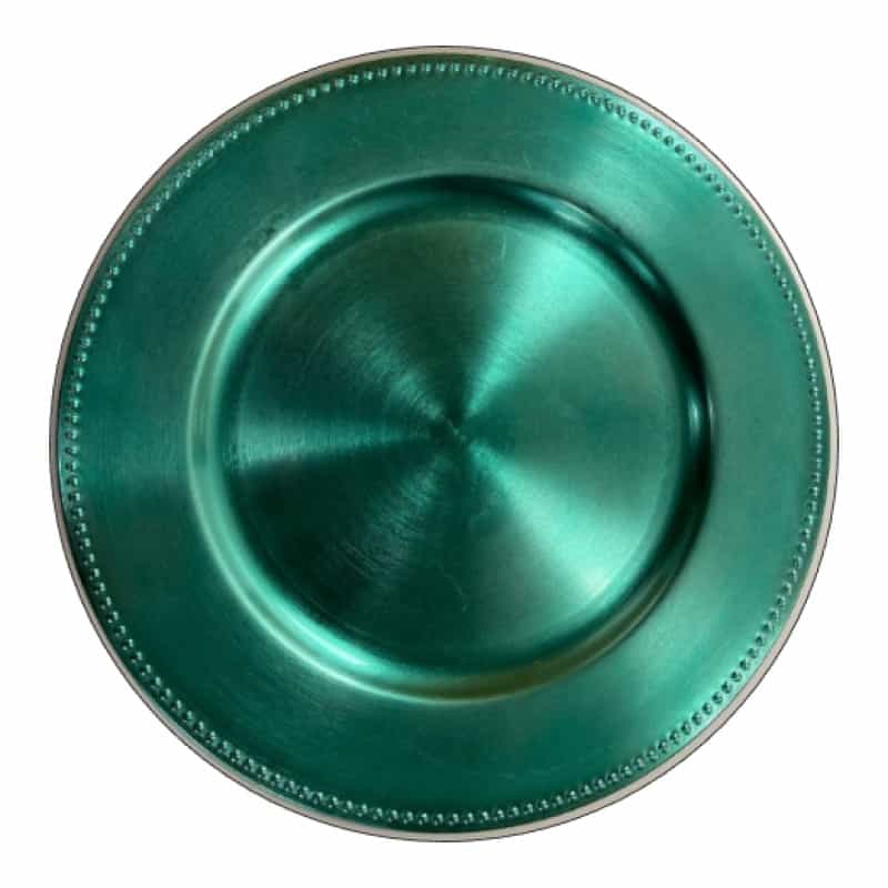Richland Beaded Charger Plate 13" Aqua Blue Set Of 12